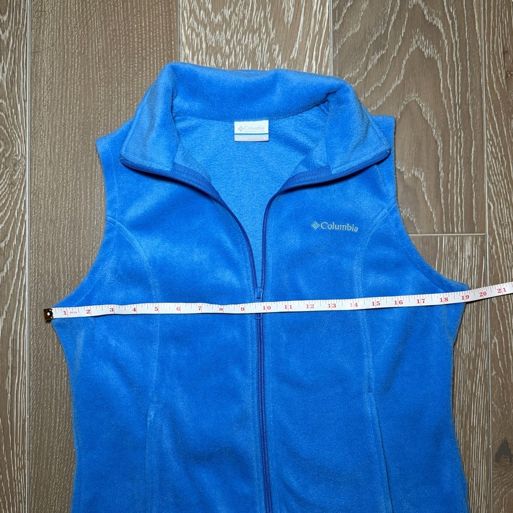 Columbia Blue Fleece Vest Womens Small Full Zip Outdoor Hiking